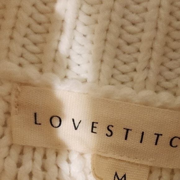 Love Stitch Dolman Sleeve Cable knit Sweater In Cream - Picture 7 of 8